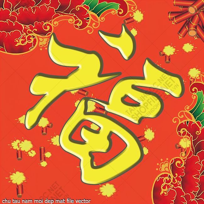 chu tau nam moi dep mat file vector